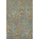 5' X 8' Taupe Green And Blue Paisley Distressed Washable Area Rug With UV Protection