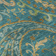 10' X 14' Teal Green And Gold Paisley Distressed Washable Area Rug With UV Protection