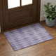 3' X 5' Purple And Ivory Geometric Washable Area Rug With UV Protection