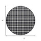 8' Black And Ivory Plaid Washable Round Rug With UV Protection