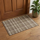 3' X 5' Chocolate And Ivory Plaid Washable Area Rug With UV Protection