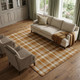 10' X 14' Rust And Ivory Plaid Washable Area Rug With UV Protection