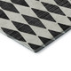 10' X 14' Black And Ivory Diamond Washable Area Rug With UV Protection