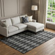 8' X 10' Charcoal And Ivory Diamond Washable Area Rug With UV Protection