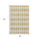 8' X 10' Gold And Ivory Diamond Washable Area Rug With UV Protection