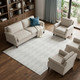 10' X 14' Ivory And Beige Diamond Washable Area Rug With UV Protection