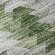 8' Green Ivory And Gray Geometric Washable Round Rug With UV Protection