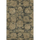 9' X 12' Charcoal And Brown Floral Washable Area Rug With UV Protection