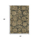 10' X 14' Charcoal And Brown Floral Washable Area Rug With UV Protection