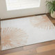 3' X 5' Salmon And Ivory Abstract Washable Area Rug With UV Protection
