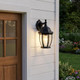 Matte Black Wide Hanging Lantern Wall Light