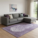 9' X 12' Eggplant And Ivory Abstract Washable Area Rug With UV Protection
