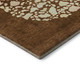 8' Chili Red And Ivory Abstract Washable Round Rug With UV Protection