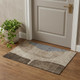 3' X 5' Brown Beige And Blue Abstract Washable Area Rug With UV Protection