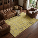 9' X 12' Gold Charcoal And Gray Oriental Washable Area Rug With UV Protection