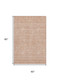 5' X 8' Coral And Ivory Floral Washable Area Rug With UV Protection