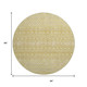 8' Gold And Ivory Tribal Washable Round Rug With UV Protection