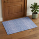 3' X 5' Sky Blue And Ivory Tribal Washable Area Rug With UV Protection