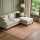 10' X 14' Salmon And Ivory Tribal Washable Area Rug With UV Protection