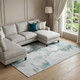 9' X 12' Teal Gray And Ivory Abstract Washable Area Rug With UV Protection
