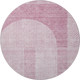 8' Blush And Ivory Geometric Washable Round Rug With UV Protection