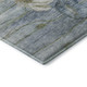 8' X 10' Blue Ivory And Gold Floral Washable Area Rug With UV Protection