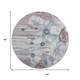 8' Teal Mauve And Ivory Floral Washable Round Rug With UV Protection