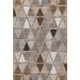 9' X 12' Brown Gray And Ivory Geometric Washable Area Rug With UV Protection