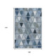 9' X 12' Blue Gray And Ivory Geometric Washable Area Rug With UV Protection