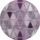 8' Merlot Gray And Ivory Geometric Washable Round Rug With UV Protection