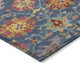 10' X 14' Navy Blue Gold And Pink Damask Washable Indoor Outdoor Area Rug