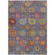 9' X 12' Purple Gold And Pink Damask Washable Indoor Outdoor Area Rug