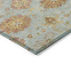 8' X 10' Pale Aqua And Gold Damask Washable Indoor Outdoor Area Rug