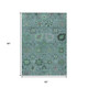 5' X 8' Teal Blue And Gray Damask Washable Indoor Outdoor Area Rug