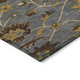 10' X 14' Gray Gold And Beige Floral Washable Indoor Outdoor Area Rug