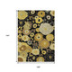 9' X 12' Black Gold And Beige Floral Washable Indoor Outdoor Area Rug