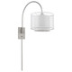 44" Clear Silver And White Metal And Sheer Fabric Flush Mount Wall Sconce