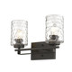 10" Black And Clear Metal Vanity Flush Mounted Sconce
