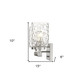 10" Silver And Clear Metal Vanity Flush Mounted Sconce