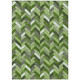 10' X 14' Olive Green And Ivory Geometric Washable Indoor Outdoor Area Rug