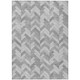 9' X 12' Silver And Gray Geometric Washable Indoor Outdoor Area Rug
