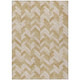 5' X 8' Wheat And Beige Geometric Washable Indoor Outdoor Area Rug
