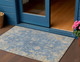 3' X 5' Blue And Gold Floral Washable Indoor Outdoor Area Rug