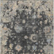 9' X 12' Charcoal And Beige Floral Washable Indoor Outdoor Area Rug