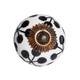 Set of Twelve Black White And Copper Ceramic Geometric Drawer Pull Knobs
