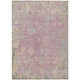 8' X 10' Pink Beige And Gray Floral Washable Indoor Outdoor Area Rug