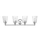 9" Silver And Clear Metal and Glass Vanity Flush Mounted Sconce