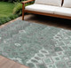 8' X 10' Artichoke Green Gray And Ivory Geometric Washable Indoor Outdoor Area Rug