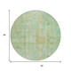 8' Fern Green And Copper Round Abstract Washable Indoor Outdoor Area Rug