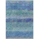 3' X 5' Blue And Ivory Abstract Washable Indoor Outdoor Area Rug